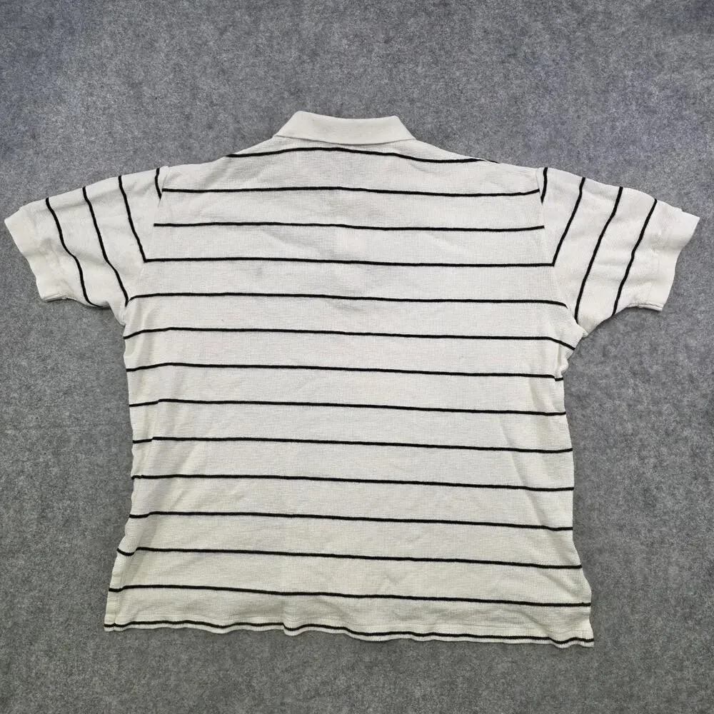 Polo Ralph Lauren T Shirt Mens XL White Striped Cotton Short Sleeve Pony‎ Logo